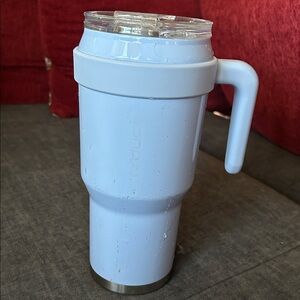 Insulated Travel Mug with Handle - Light Blue